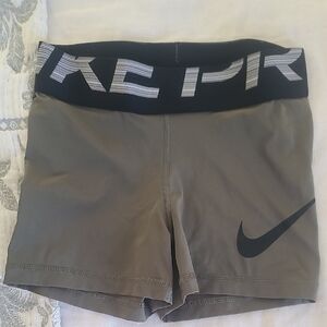 Nike Women's Black and Green Athletic Shorts